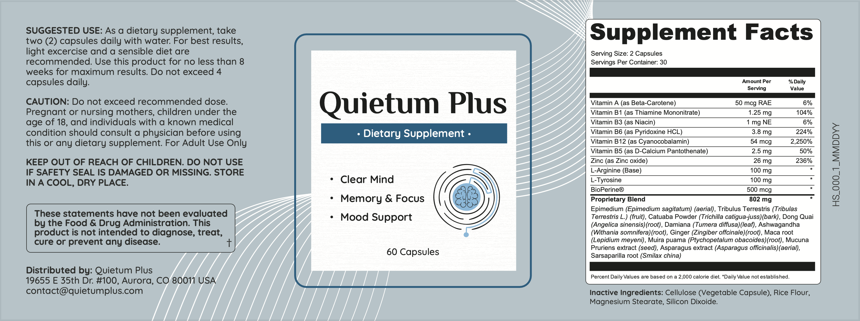 Quietum Plus supplement facts